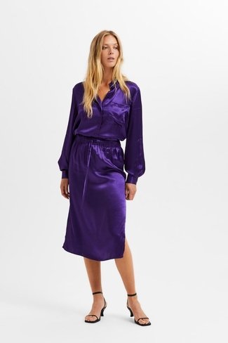 Slflyra Skirt Purple Selected Femme