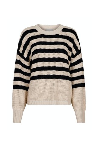 Dakota Striped Sweater Black Neo Noir