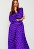 Satin Batik Graphic Midi Dress Purple Sweet Like You