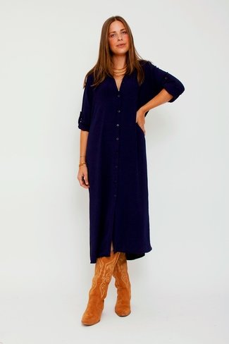 Relaxed Shirt Dress Navy Sweet Like You