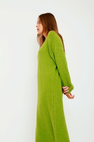 Maxi Alpaca Sweater Dress Light Green Sweet Like You