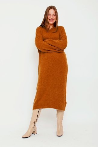 Maxi Alpaca Sweater Dress Camel Sweet Like You