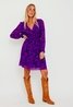 Graphic Mini Pleated Dress Purple Sweet Like You