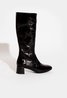 Malory Knee High Laque Boots Black Kanna