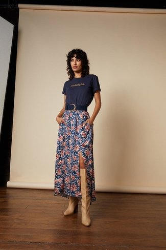 Hashley Floral Skirt Navy Grace and Mila
