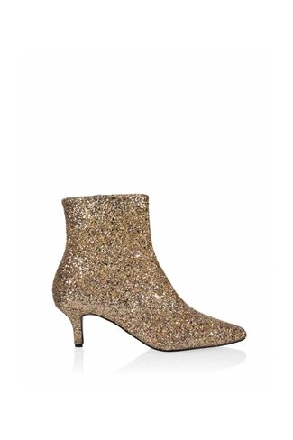 Lugo Glitter Kitten Heel Boots Champagne / Gold DWRS