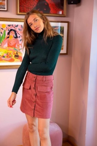 Lugia Rib Cord Mini Skirt Rose La Petite Etoile