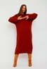 Knitted Alpaca Sweater Dress Rust Sweet Like You