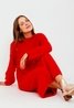 Knitted Alpaca Sweater Dress Red Sweet Like You