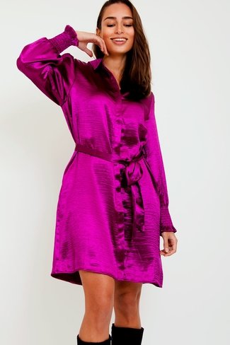 Indie Satin Dress Purple Ydence