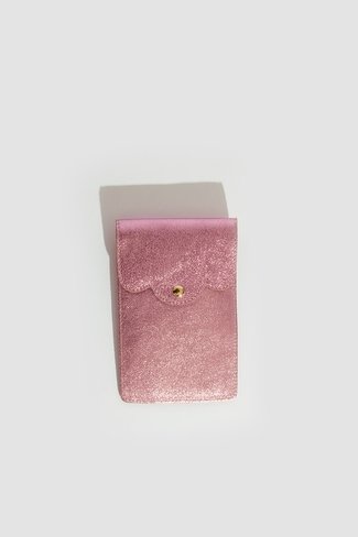 Metallic Scalloped Phone Bag Light Pink Sweet Like You