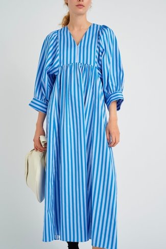 Deix Striped Dress Light Blue In Wear