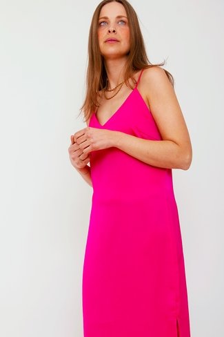 Viellette Singlet Satin Dress Pink Vila