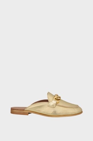 Suva Leather Slippers Metallic Gold DWRS