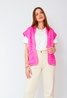 Sleeveless Satin Quilted Jacket Pink Sweet Like You