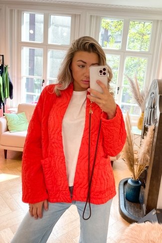 Satin Quilted Jacket Corail Sweet Like You