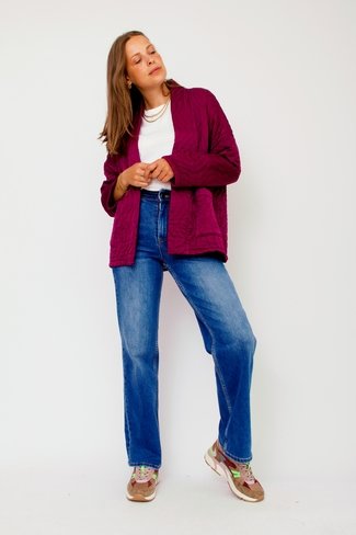 Satin Quilted Jacket Dark Purple Sweet Like You