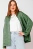 Satin Quilted Jacket Dark Green Sweet Like You