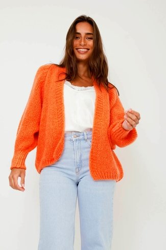 Short Wool/ Mohair Cardigan Orange Sweet Like You