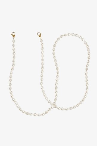 Pearly Perfection Long Phone Cord White Atelje