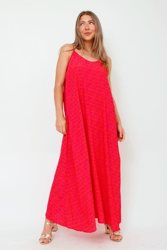 Rumi Aztec Maxi Dress Orange/ Pink Ydence
