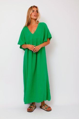 V-neck Tetra Dress Green Sweet Like You