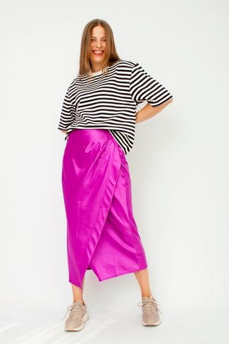 Yasorchid Satin Maxi Skirt Purple YAS