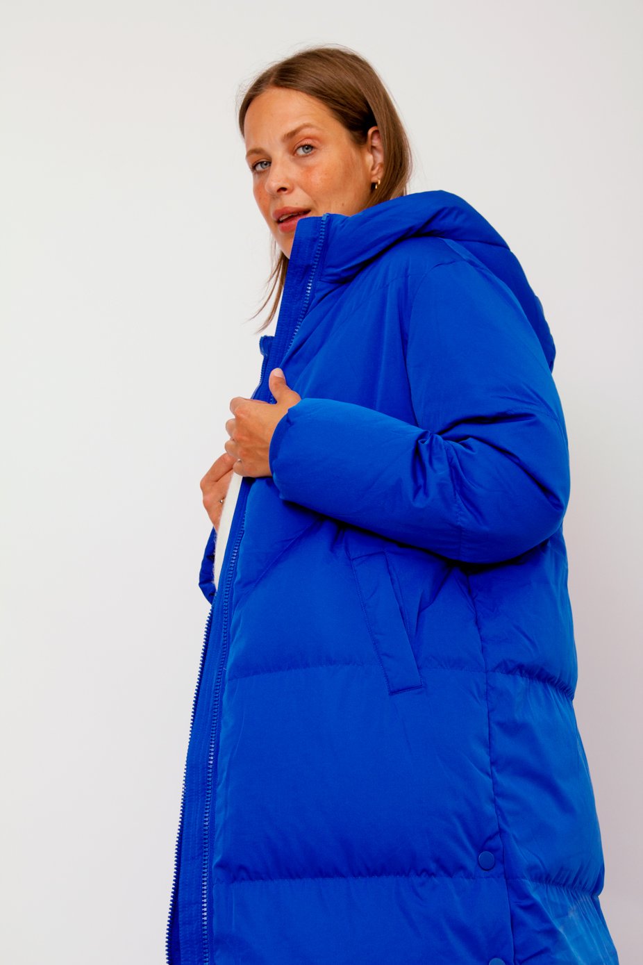 Yasirima Long Coat - Surf Yas Blue - The Cobalt Web Sienna Down Goodies Product