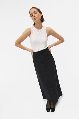 Objharlow Maxi Denim Jeans Skirt Black Denim Object