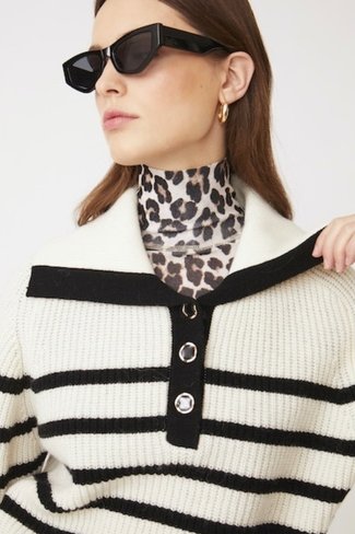 Patski Striped Sweater White Black Suncoo Paris