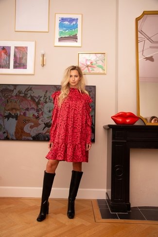 Nora Mini Dress Fuchsia Print Studio Amaya