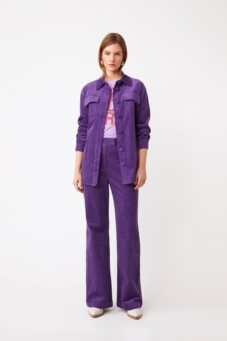 June Corduroy Rib Pants Purple Suncoo Paris