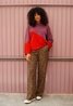 Cilou Graphic Sweater Dusty Purple Coral Red Ydence