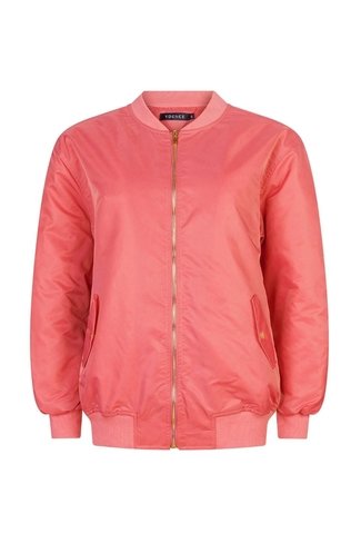 Mia Ruffle Bomber Jacket Coral Pink Ydence