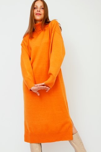 Odanna Rachelle Knit Dress Golden Ochre Orange Moss Copenhagen