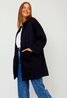 Satin Quilted Midi Jacket Navy Blue Sweet Like You