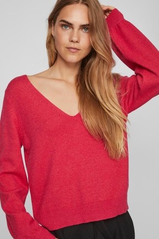 Viril V-Neck Sweater Love Potion Pink Vila