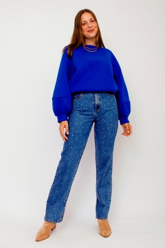 Jo Oversized Sweater Cobalt Blue Sweet Like You