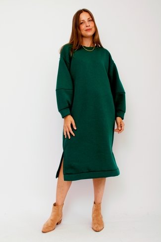 Relaxed Sweater Dress Green Sweet Like You