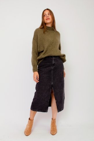 Liv Cosy Knitted Sweater Olive Green Orla Antwerp
