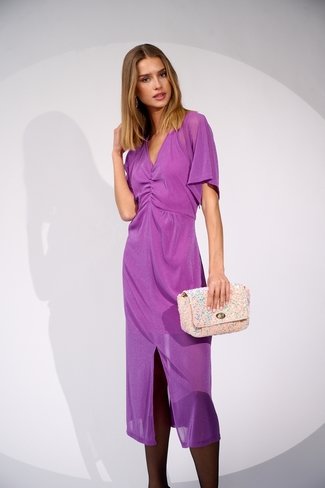 Vienna Midi Dress Lilac Purple Noella