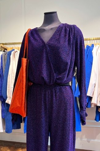Yaswippa Glitter Bodysuit Purple Black Mix YAS