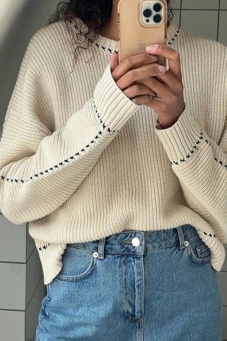 Detri Soft Knit Sweater Beige Neo Noir