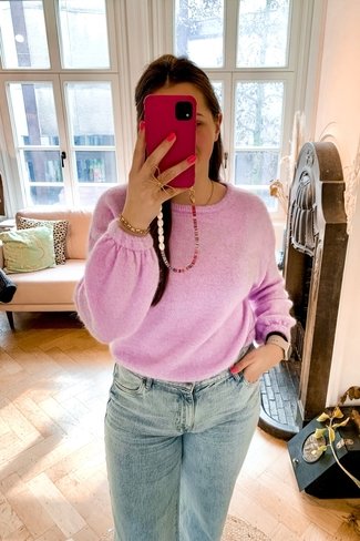 Soft Puff Sleeve Sweater Lilac Orla Antwerp