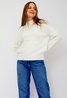 Floral Knitted Sweater White Sweet Like You