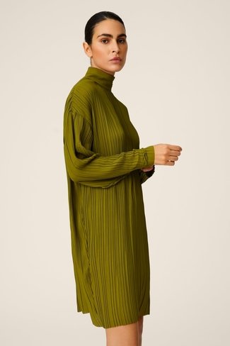 Bevin Plisse Dress Avocado Green MSCH Copenhagen