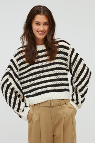 Atarah Striped Sweater Black Sugar White MbyM