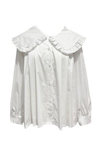 Wide Collar Blouse White Sweet Like You