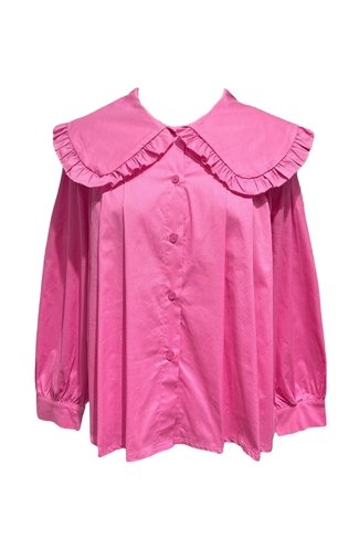 Wide Collar Blouse Pink Sweet Like You