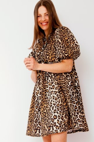 Mini Bow Dress Leopard Sweet Like You
